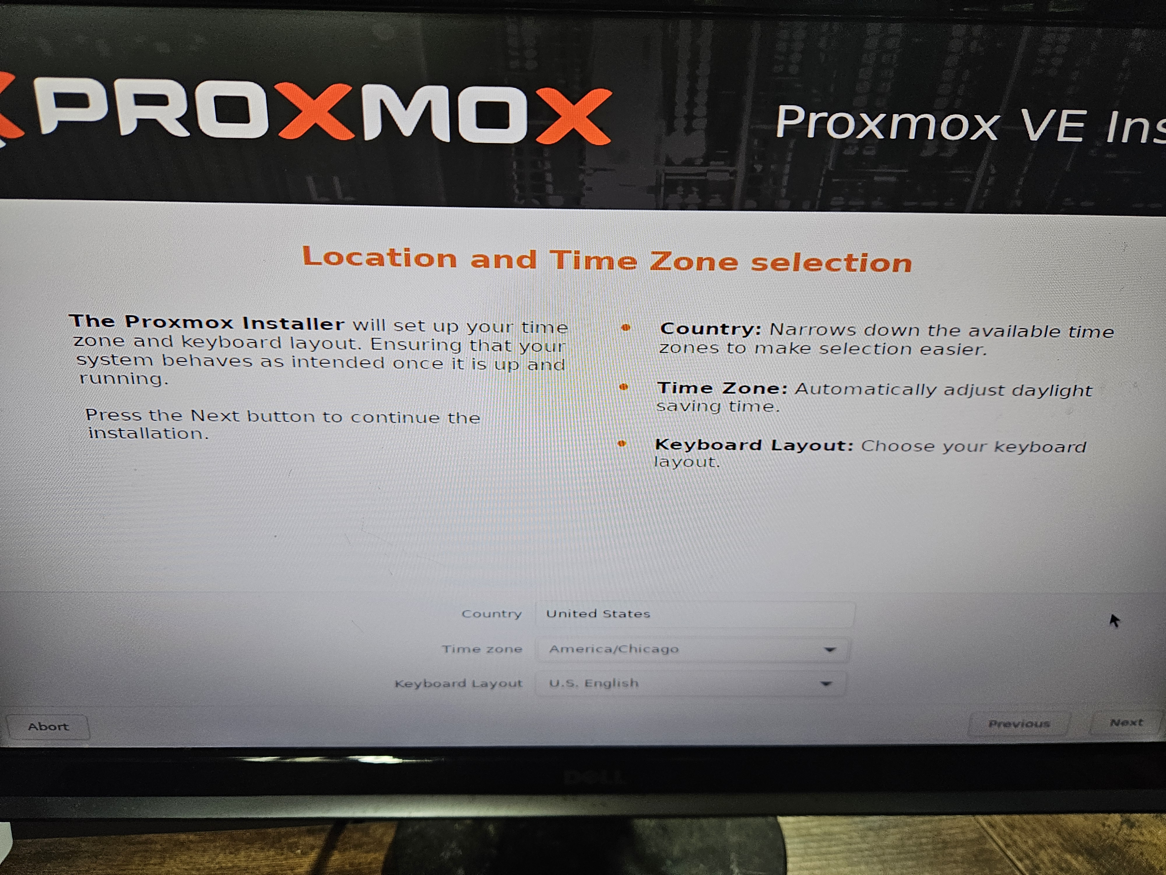 Time zone setup